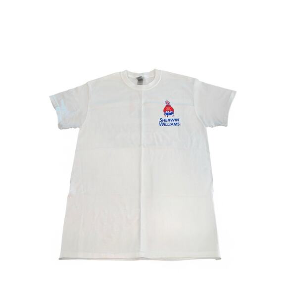 Sherwin Williams T shirt Gildan Dry Blend White with Logo Cotton blend NWOT XXL - Picture 1 of 3